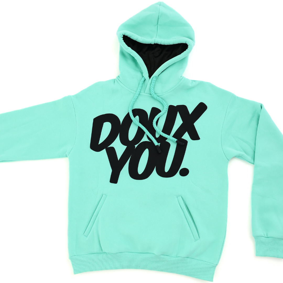 DOUX YOU Satin-Lined Hoodie - Doux Blue
