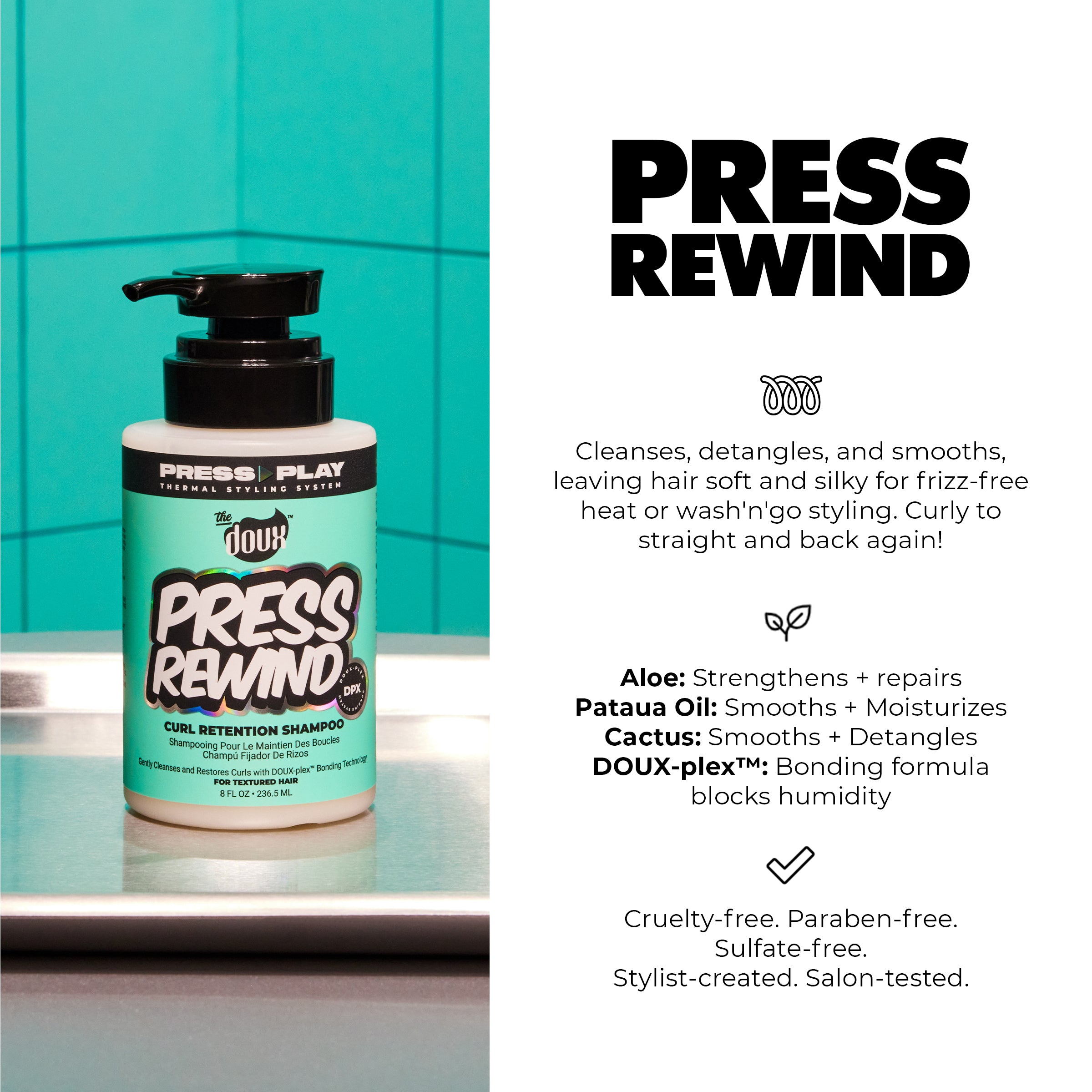 PRESS REWIND Curl Retention Shampoo