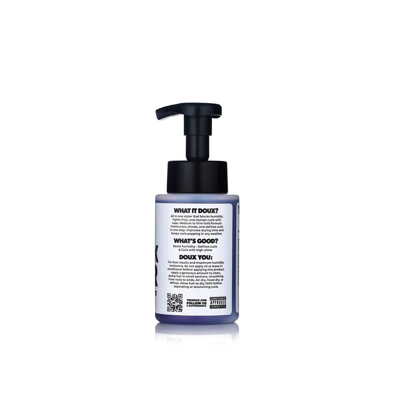 Bottle with pump and label on a white background